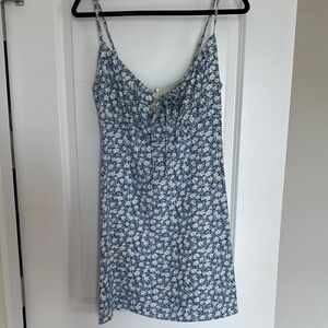 Lulus Floral Blue and White Sundress